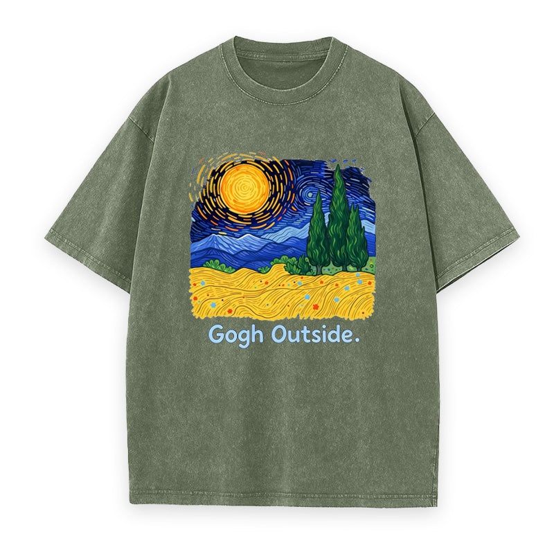Gogh Outside Starry Night Nature Lover Unisex Tee