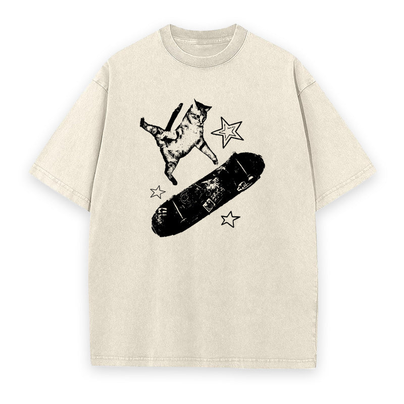 Skateboard Cat Unisex Tee
