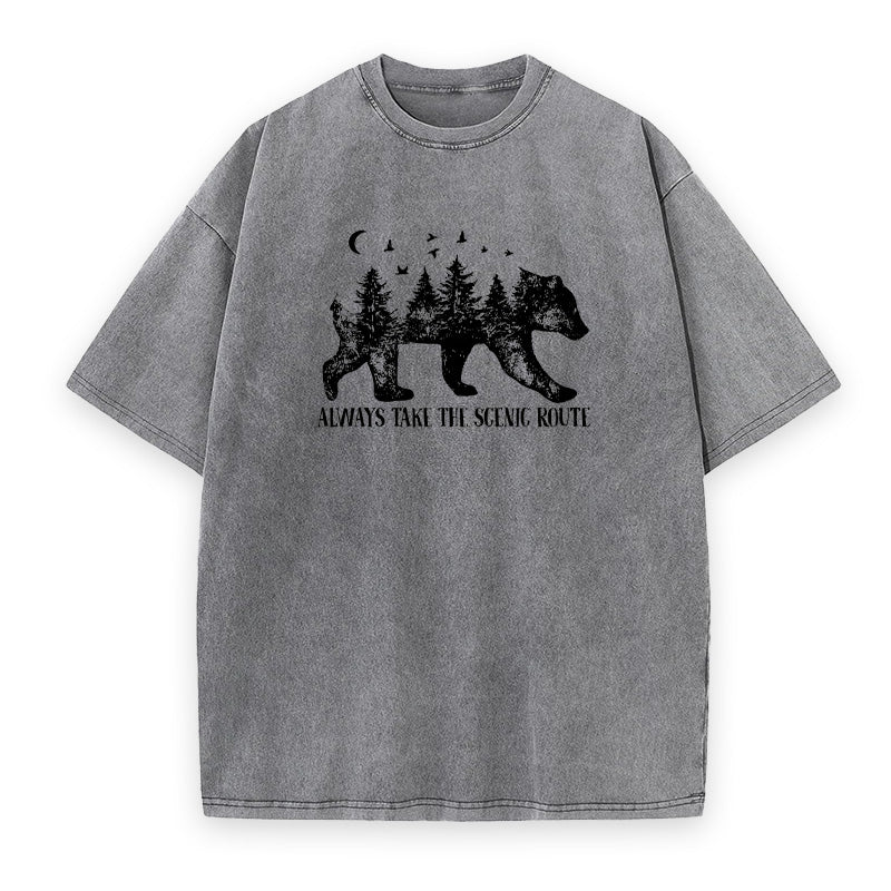 Always Take The Scenic Route Camping Unisex Tee