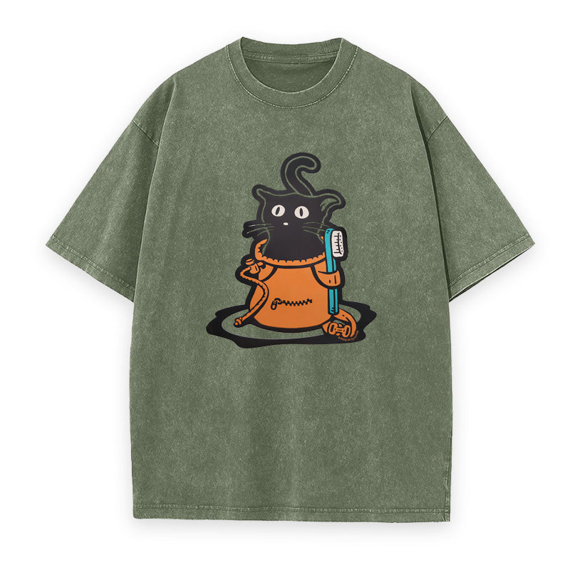 Climbing Cat in A Chalk Bag Unisex Tee