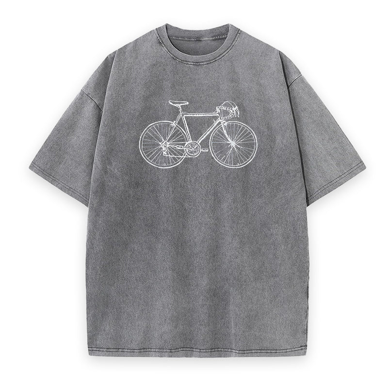 Hand Drawn 10 speeds Bicycle Unisex Tee