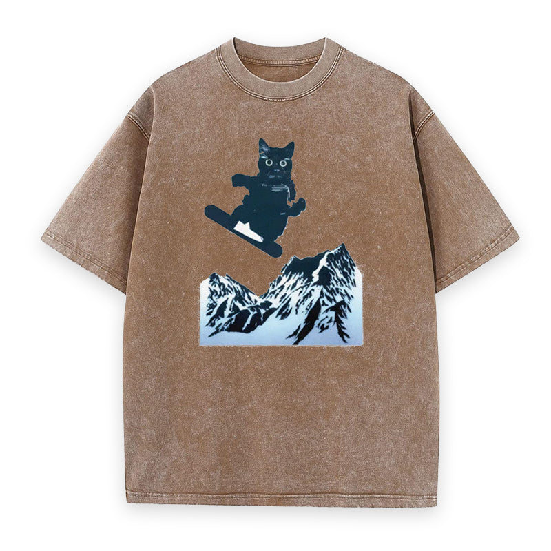 Cat Snowboard Unisex Tee