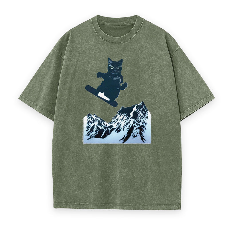 Cat Snowboard Unisex Tee