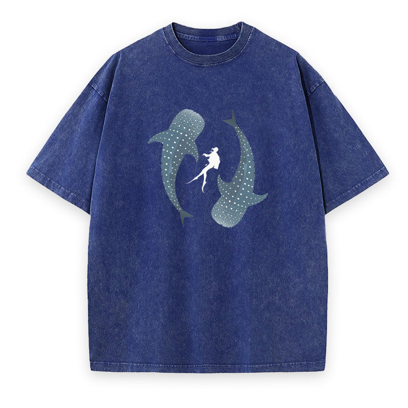 Whale Shark Yin Yang Scuba Diving Unisex Tee
