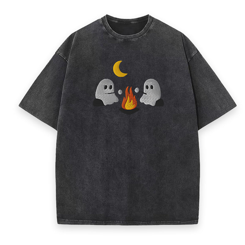 Cute Ghosts Camping Unisex Tee
