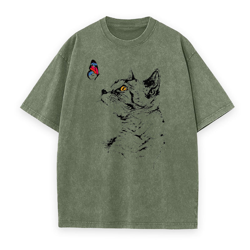 Cat and Butterfly Unisex Tee