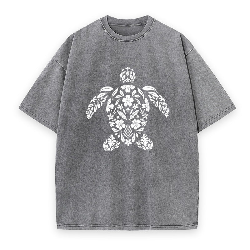 Sea Turtle Floral Unisex Tee