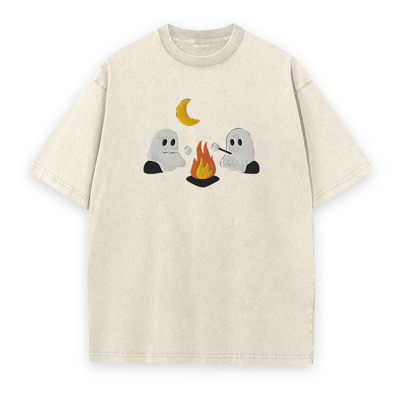 Cute Ghosts Camping Unisex Tee