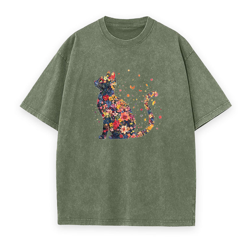 Floral Cat Unisex Tee