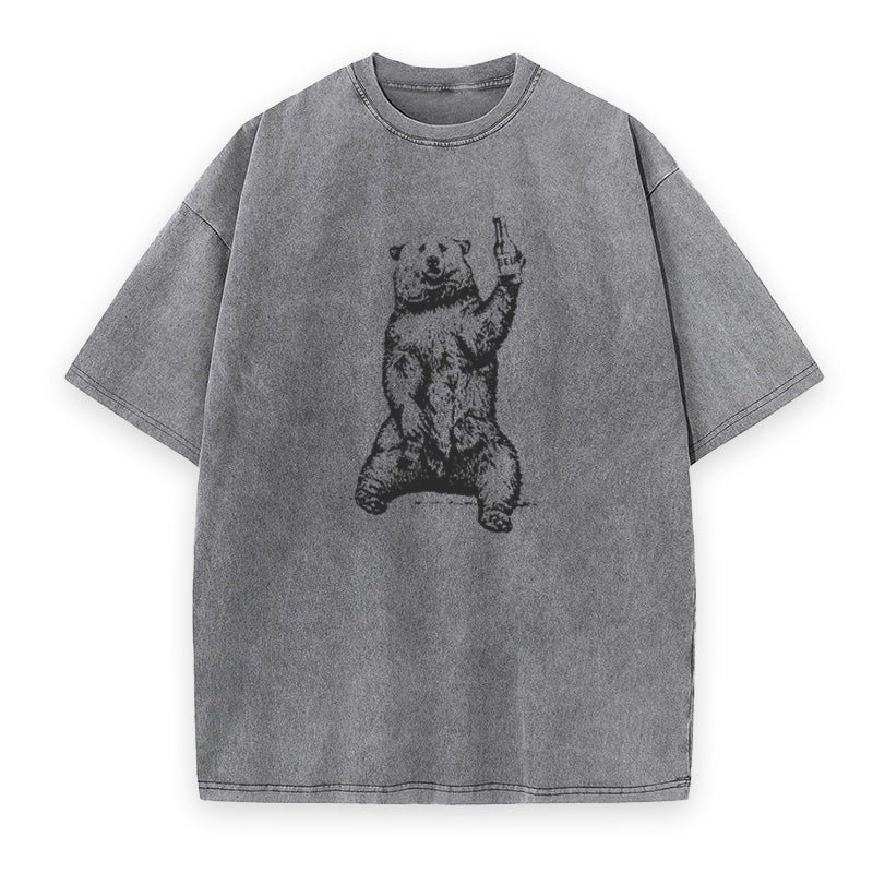 Craft Beer Drinking Bear Unisex Tee
