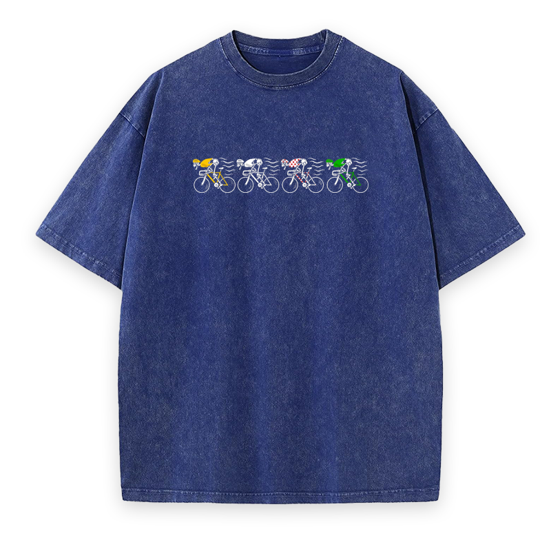 Tour De France Skeleton Cyclist Halloween Unisex Tee