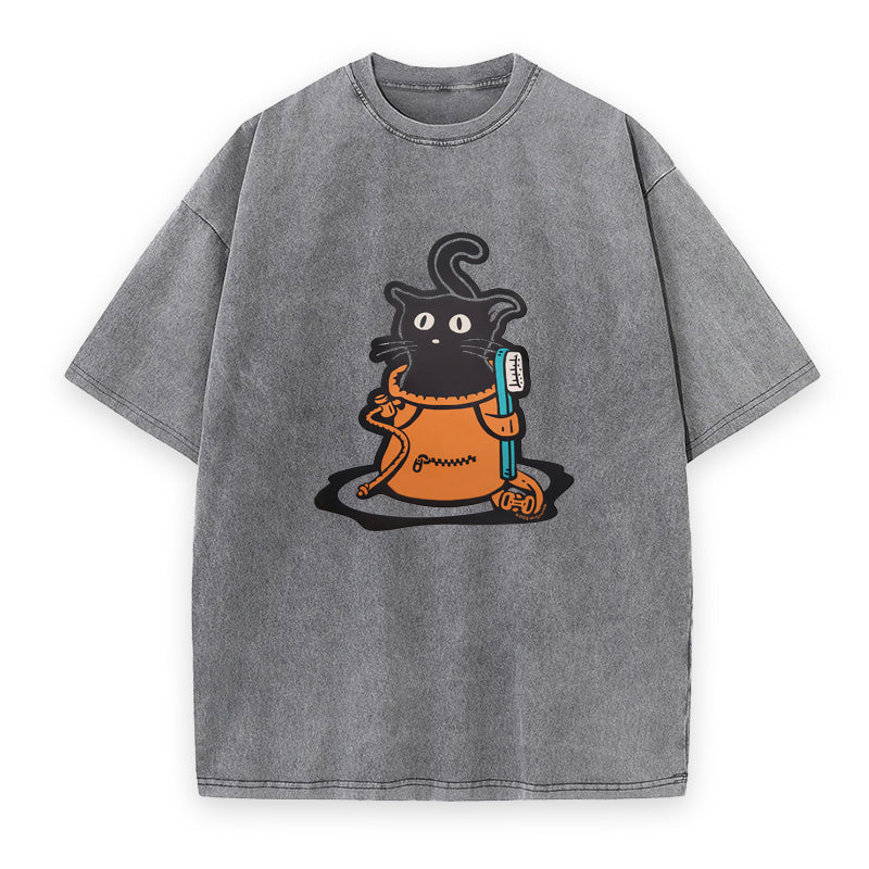 Climbing Cat in A Chalk Bag Unisex Tee