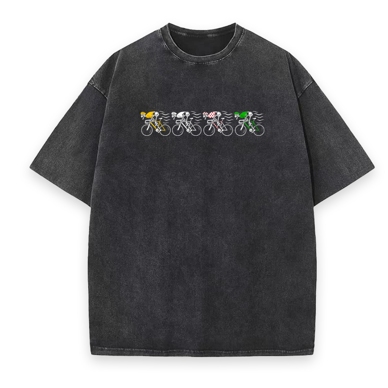 Tour De France Skeleton Cyclist Halloween Unisex Tee