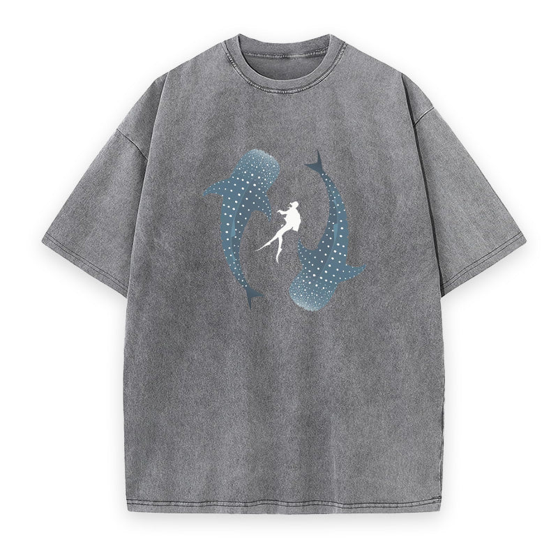 Whale Shark Yin Yang Scuba Diving Unisex Tee