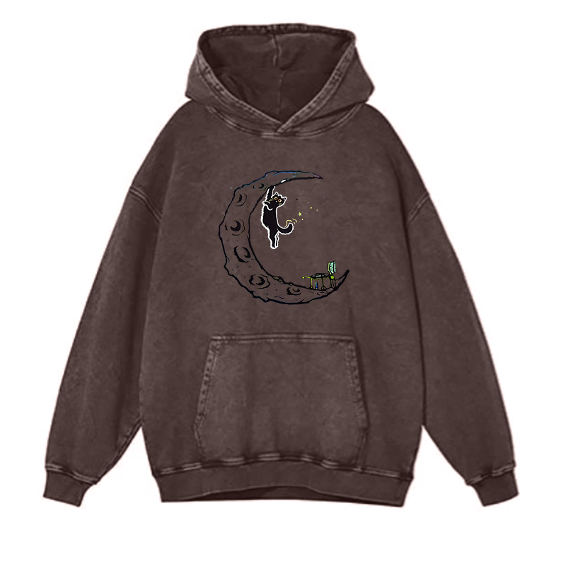 Cat Bouldering in the Moon Kiss hoodies