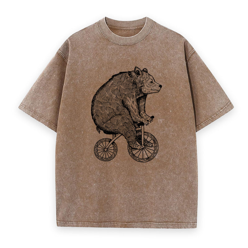 Bear Riding A Bike Unisex Tee