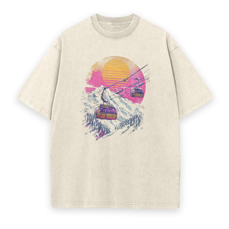 Ski Gondola Sunset Unisex Tee
