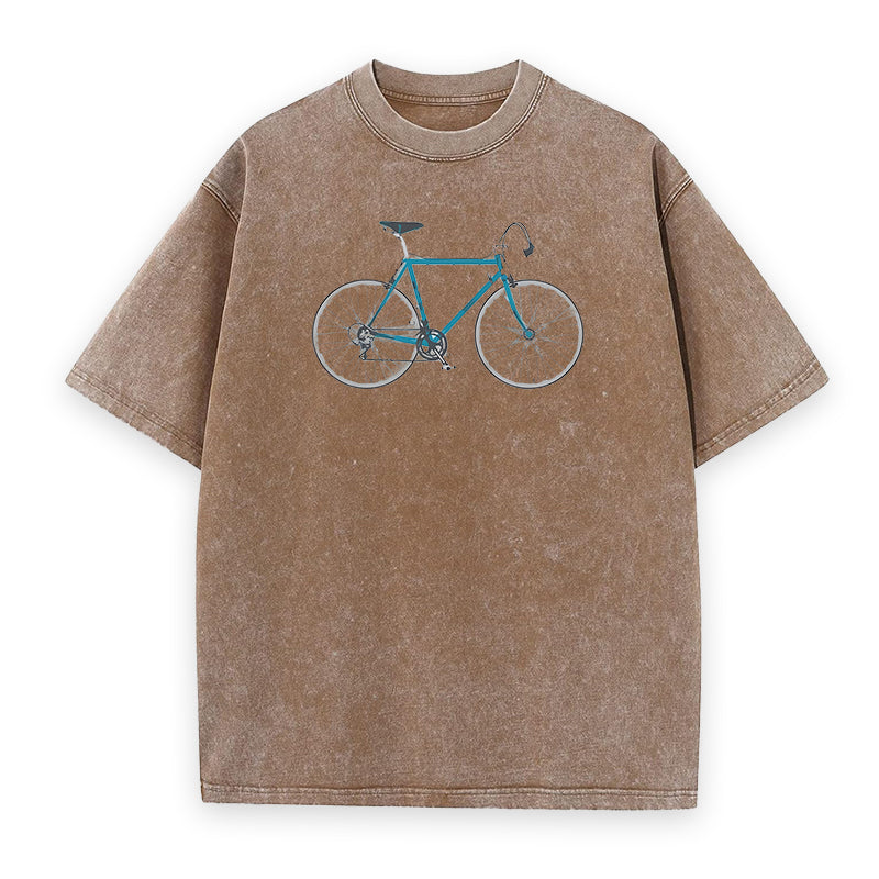 Simple Vintage Bicycle Blue Unisex Tee