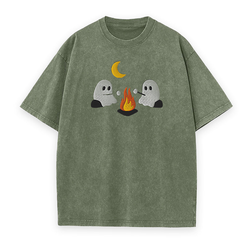 Cute Ghosts Camping Unisex Tee