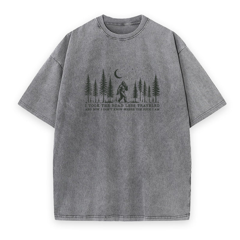 Bigfoot I Took The Road Less Traveled Unisex Tee